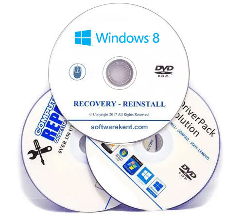 PC Laptop Repair Restore Recovery 3 DVD Bundle for Windows 8