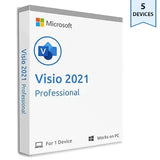 Microsoft Visio 2021 Professional 5PC Devices Product License Key.