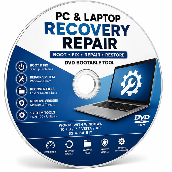Disque de démarrage CD de récupération et réparation pour ordinateur portable PC par des ingénieurs