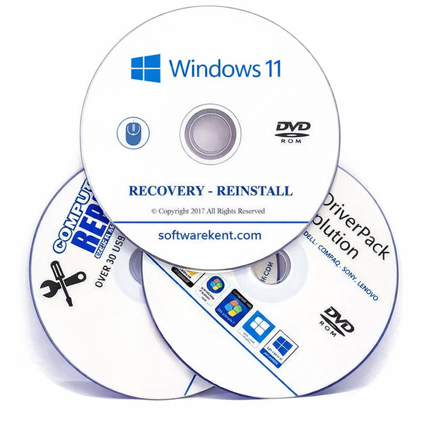 PC Laptop Recovery 3 DVD Bundle for Windows 11